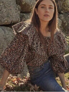 Doen Cielito Top in Harvest Meadow Floral Size Large NWT